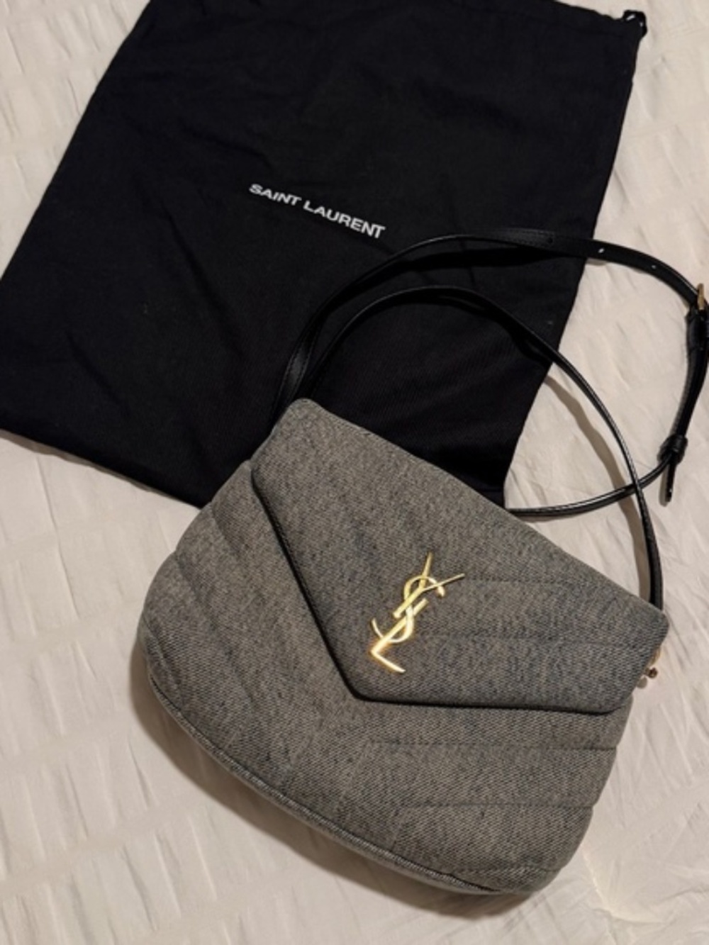 YSL Denim Chevron Bag